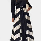 Alionne – Csíkos maxi ruha