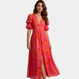 Elena – Mély dekoltázsú maxi ruha