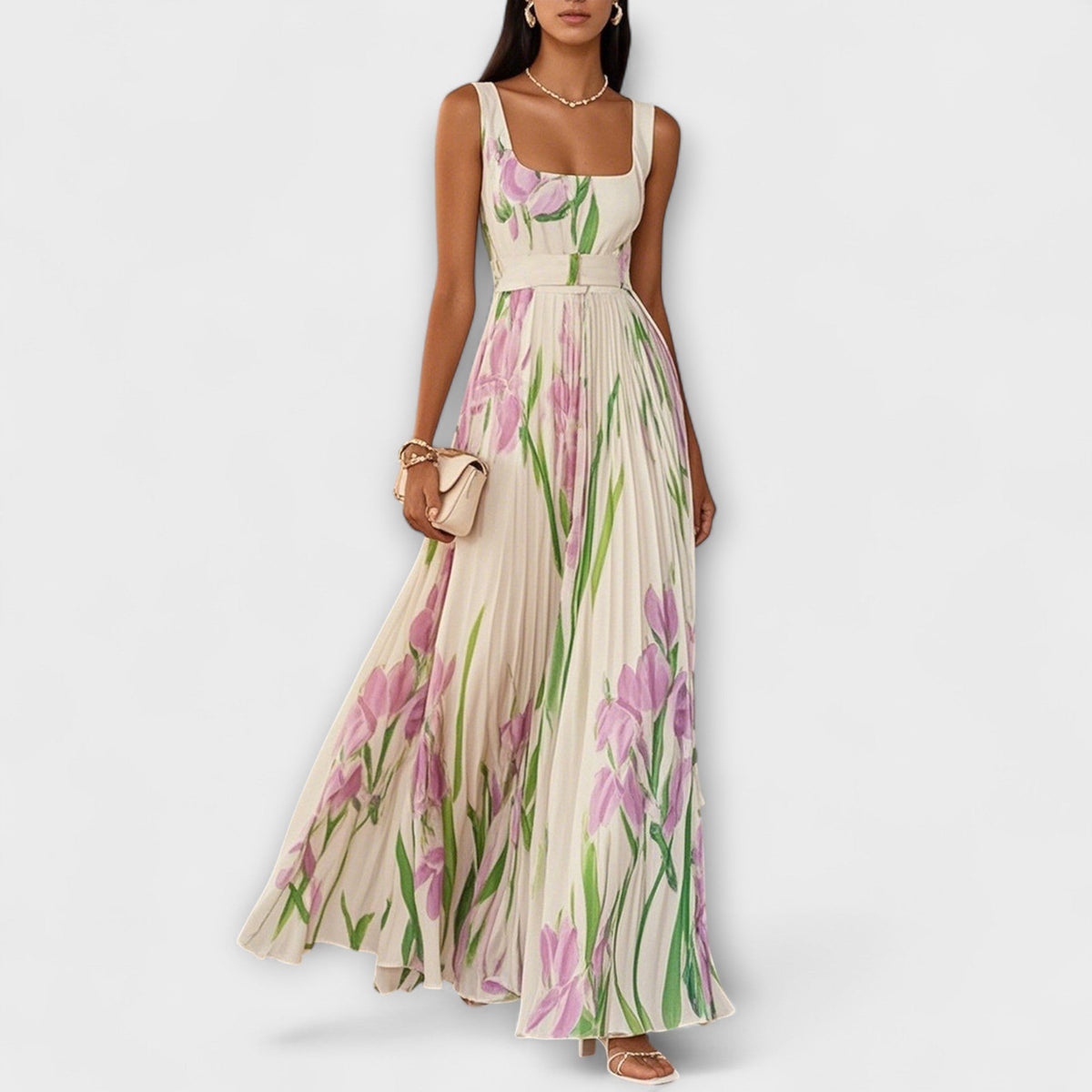 Penelope – Virágos sifon maxi ruha