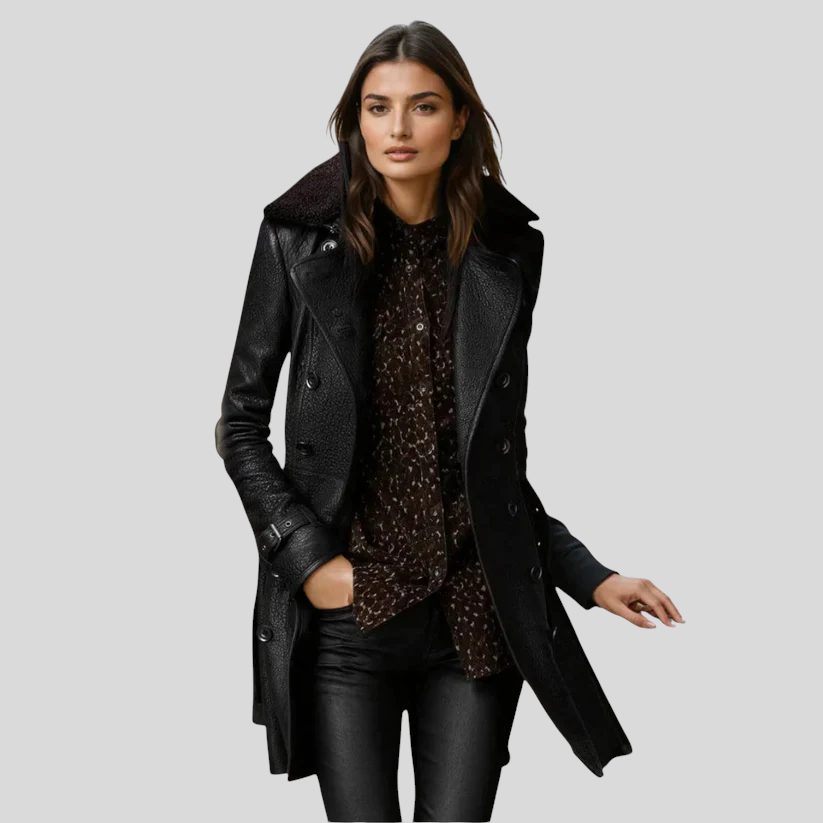 Klara – Elegáns bőr kabát