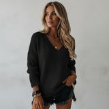 Adéla – Elegáns V-nyakú pulóver
