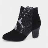 Charlotte – Elegáns virágmintás magas sarkú csizma