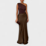 Judit – Elegáns maxi ruha egy vállal