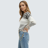 Veronika – Elegáns mintás kötött pulóver