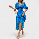 Clara – Elegáns virágmintás midi ruha