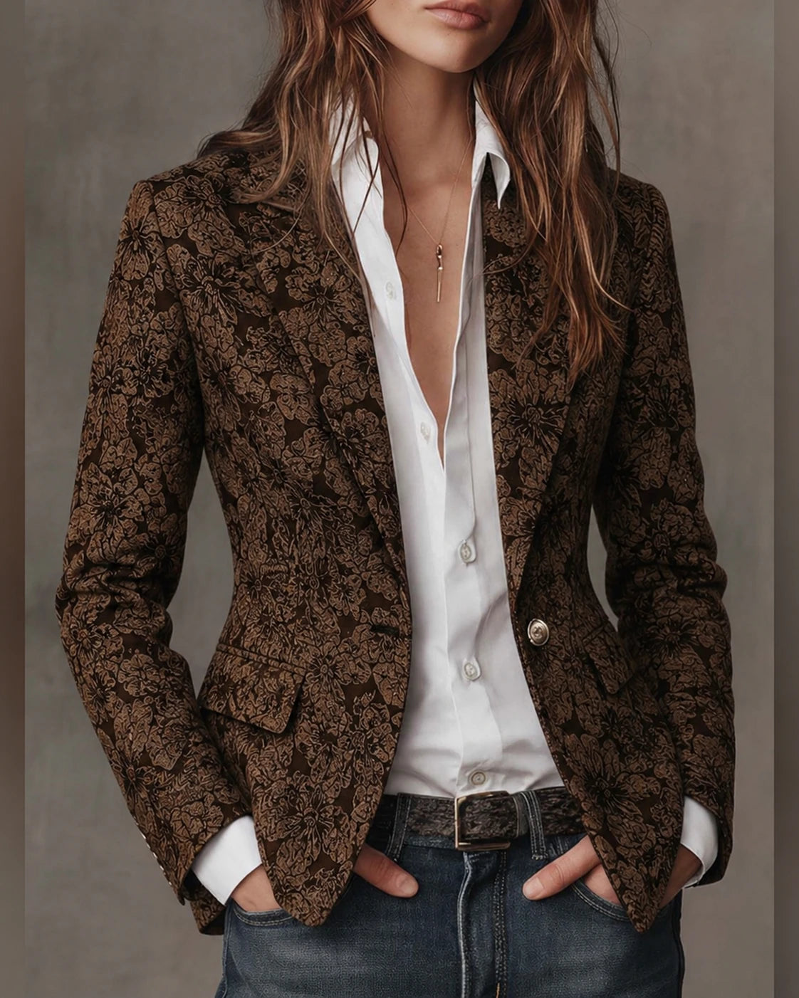 Georgina – karcsúsított jacquard blézer