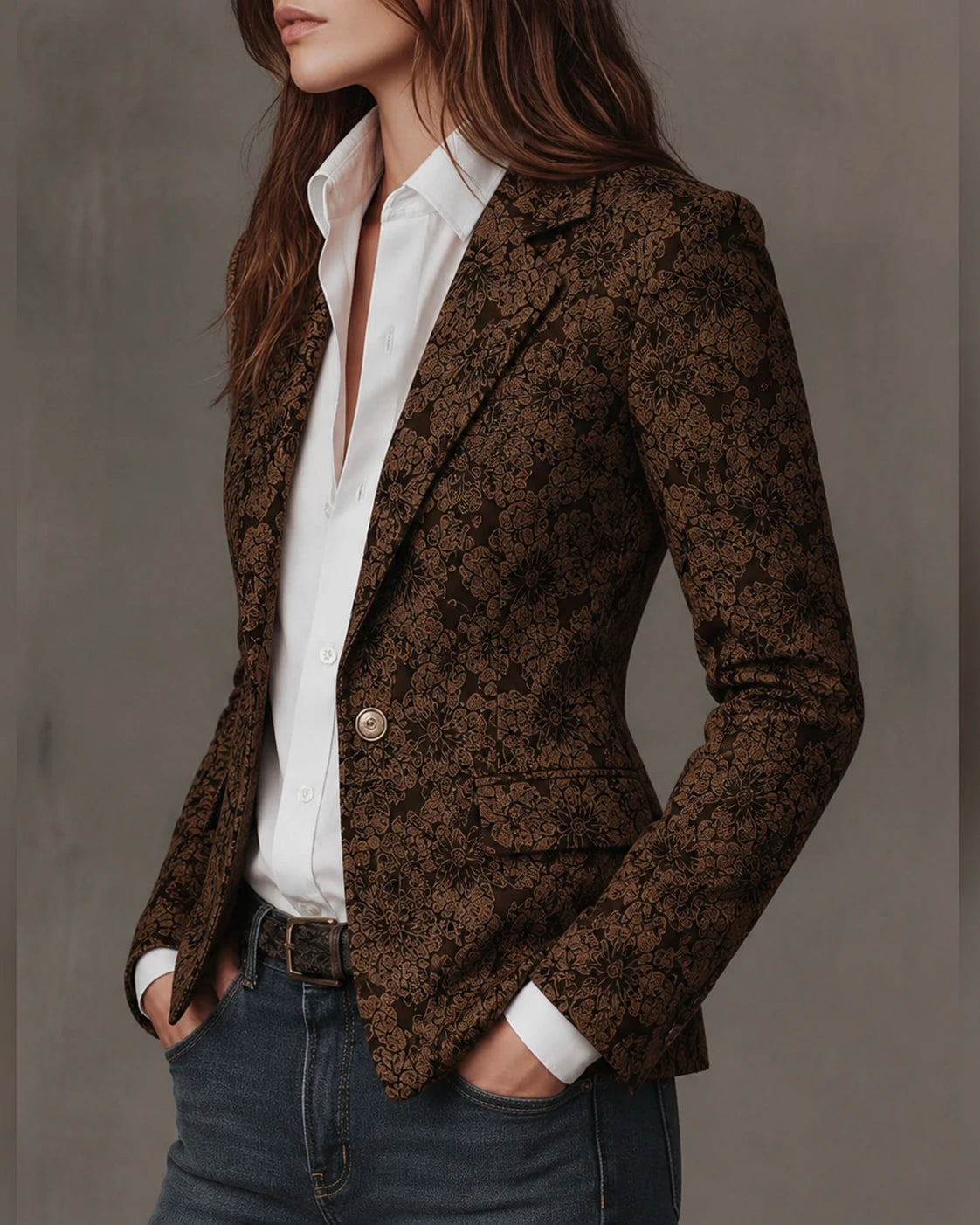 Georgina – karcsúsított jacquard blézer